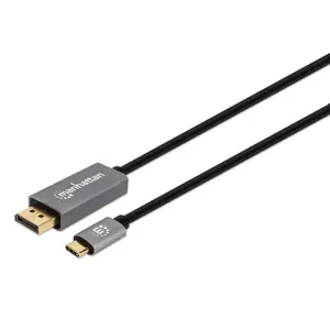 Manhattan USB-C to DisplayPort 1.4 Cable, 8K@60Hz, 2m, Male to Male, Black, Equivalent to CDP2DP146…