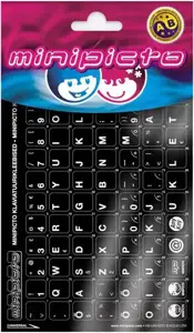 "Minipicto" klaviatūros lipdukas EST KB-UNI-EE01-BLK, juoda/balta