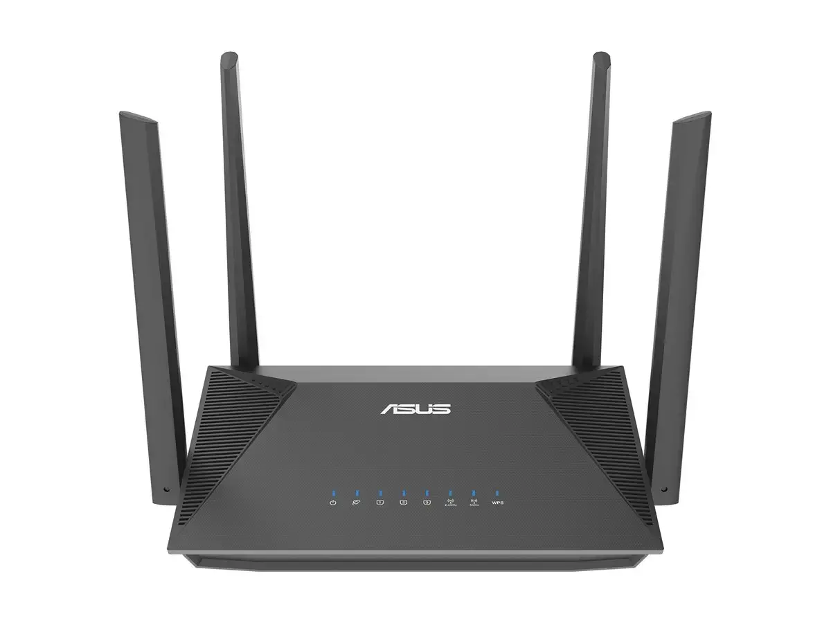 ASUS RT-AX52 AX1800 AiMesh, Wi-Fi 6 (802.11ax), Dual-band (2.4 GHz / 5 GHz), Ethernet LAN, Black, Tabletop router