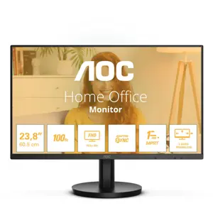LCD Monitor AOC 24" Panel VA 1920x1080 16:9 100 Hz Matte 1 ms Speakers Tilt Colour Black 24B3HMA2