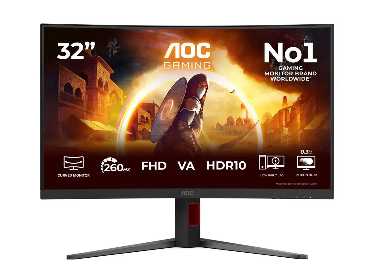 AOC C32G4Z | 32 " | VA | FHD | 16:9 | 240 Hz | 0.3 ms | 1920 x 1080 pixels | 300 cd/m² | HDMI ports quantity 1 | Black
