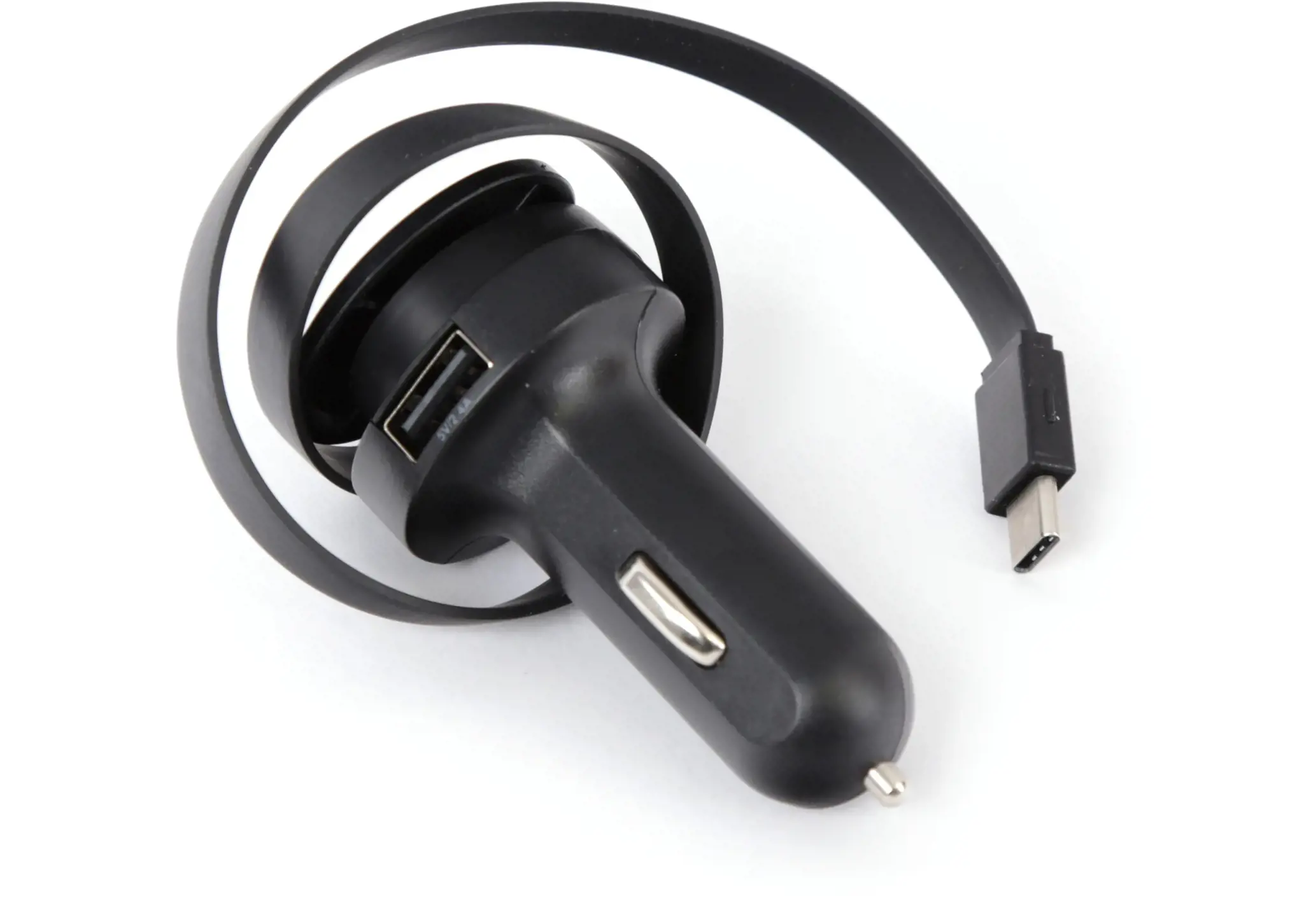 Platinet automobilinis įkroviklis 1xUSB 2,4A + USB-C laidas (44652)