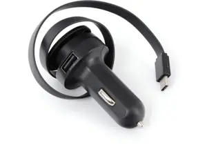 Platinet automobilinis įkroviklis 1xUSB 2,4A + USB-C laidas (44652)