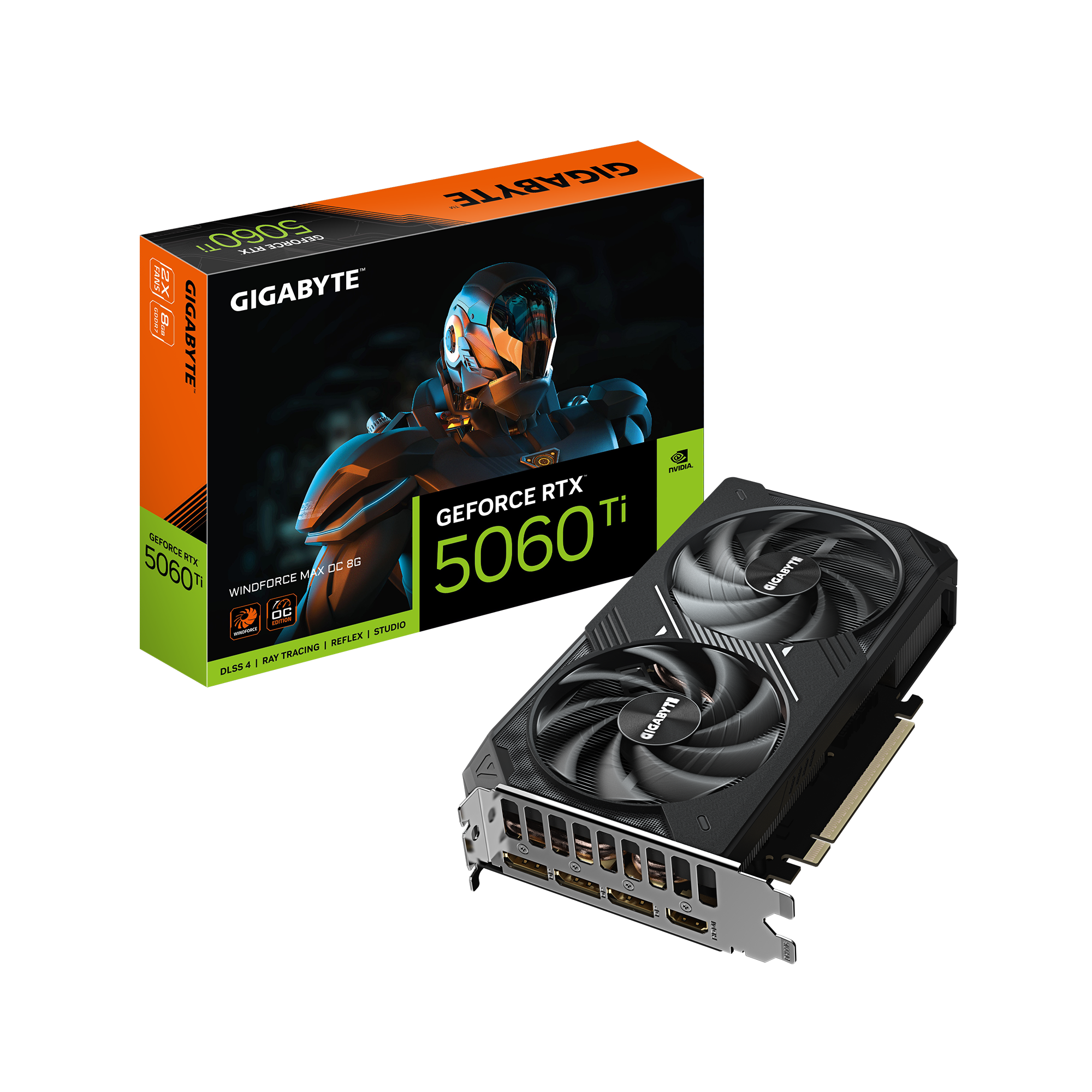 Vaizdo plokštė GIGABYTE GeForce RTX 5060 Ti 8 GB, GDDR7, GV-N506TWF2MAX OC-8GD