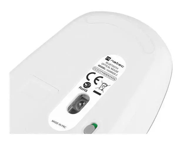 NATEC belaidė pelė Harrier 2 1600DPI "Bluetooth 5.1" baltai pilka