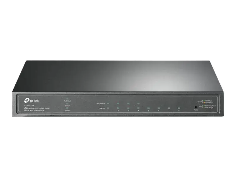 "TP-Link JetStream" 8 prievadų "Gigabit Smart" komutatorius su 4 prievadais PoE+, valdomas, L2/L2+, Gigabit Ethernet (10/100/1000), maitinimas per Ethernet (PoE), montuojamas į stovą