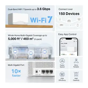 Mercusys BE3600 Whole Home Mesh Wi-Fi 7 System | Halo H25BE (2-pack) | 802.11ax | Ethernet LAN (RJ-45) ports 1 | Mesh Support Yes | MU-MiMO No | No mobile broadband