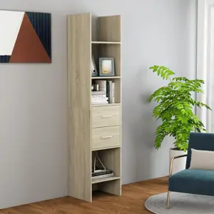 Spintelė knygoms, sonoma ąžuolo, 40x35x180cm, apdirbta mediena