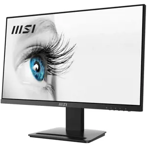 MSI Pro MP243X 23,8 colių monitorius, "Full HD" (1920 x 1080), 100 Hz, IPS, 4 ms, HDMI, "DisplayPort", įmontuoti garsiakalbiai, apsaugotas nuo atspindžių, nuo mirgėjimo, mažiau mėlynos šviesos, sertifikuotas TÜV, VESA, "Kensington", juodas, 60,5 cm (23,8"), 1920 x 1080 taškų, "Full HD", 1 ms, juodas