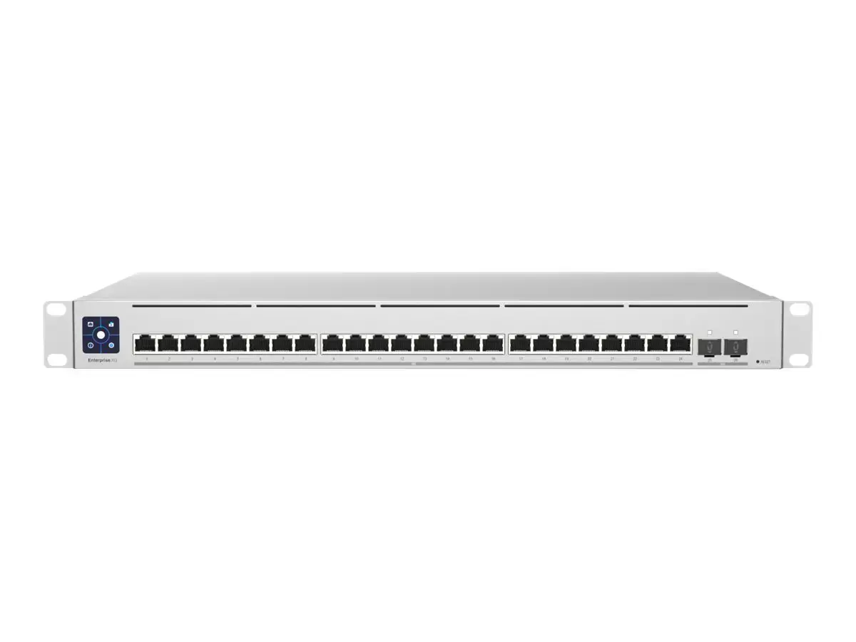"Ubiquiti" 3 lygmens komutatorius su (24) 10GbE RJ45 prievadais ir (2) 25G SFP28 prievadais