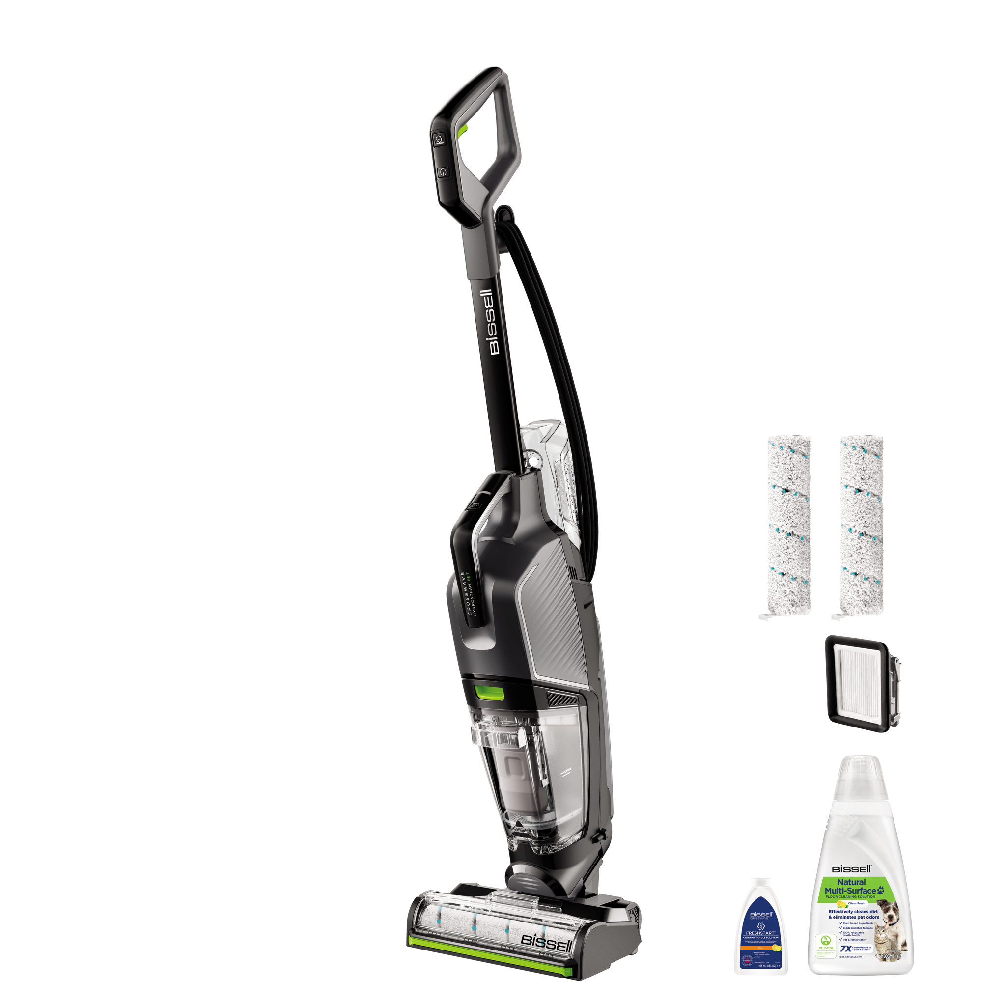 "Bissell Crosswave HydroSteam Pet Pro" universalus įvairių paviršių valytuvas, pilkas