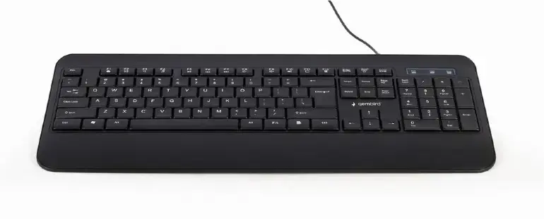 GEMBIRD KB-UML-03 Slim Rainbow backlight multimedijos klaviatūra, juoda, JAV išdėstymo