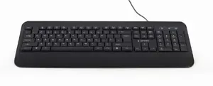 GEMBIRD KB-UML-03 Slim Rainbow backlight multimedijos klaviatūra, juoda, JAV išdėstymo
