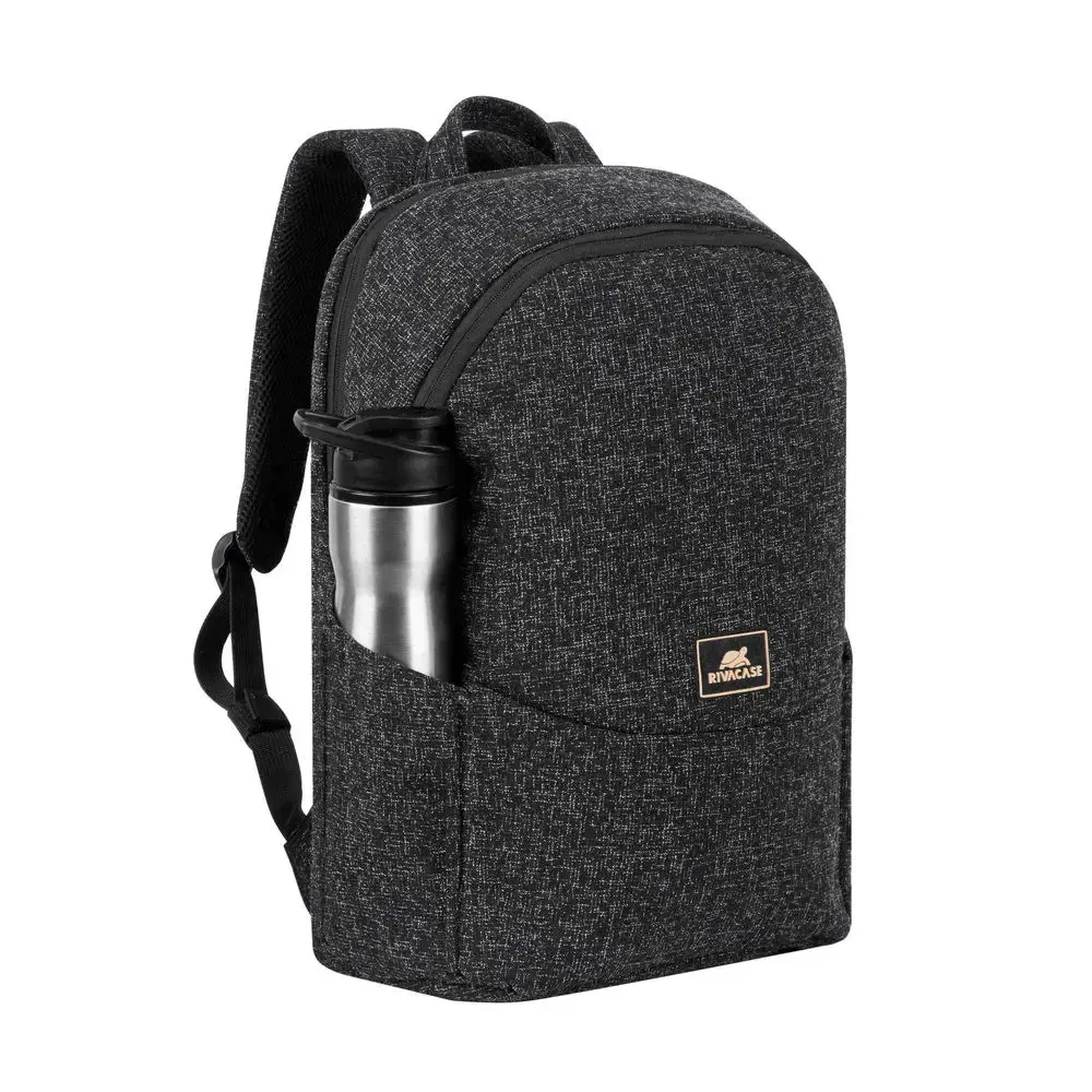 15,6" nešiojamojo kompiuterio kuprinė, RIVACASE Anvik, 15L, juoda, vandeniui atspari medžiaga, kišenės 10,5" planšetiniam kompiuteriui, išmaniajam telefonui, dokumentams, priedams, buteliui