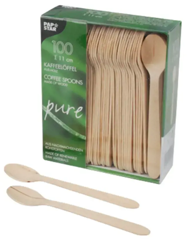 Šaukšteliai, mediniai, 11 cm, 100 vnt.