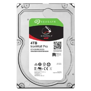 "SEAGATE Ironwolf PRO Enterprise NAS" kietasis diskas 4TB 7200 aps./min. 6Gb/s SATA 256MB spartinančioji atmintinė 8,9 cm 3,5 colio 24x7 NAS ir RAID stovo sistemoms BLK