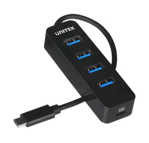 UNITEK ŠAKOTUVAS USB-C 4XUSB-A 3.1, AKTYVUS, 10 W, H1117B