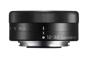"Panasonic Lumix G Vario 12-32mm f/3.5-5.6 ASPH./MEGA O.I.S.", juodas