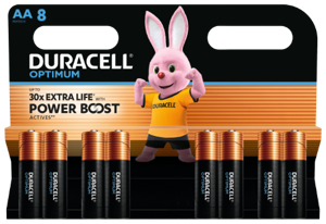 Baterijos DURACELL Optimum, AA, 8 vnt.
