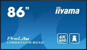 iiyama LH8664UHS-B2AG, Digital signage flat panel, 2.18 m (86"), 3840 x 2160 pixels, Wi-Fi, 24/7