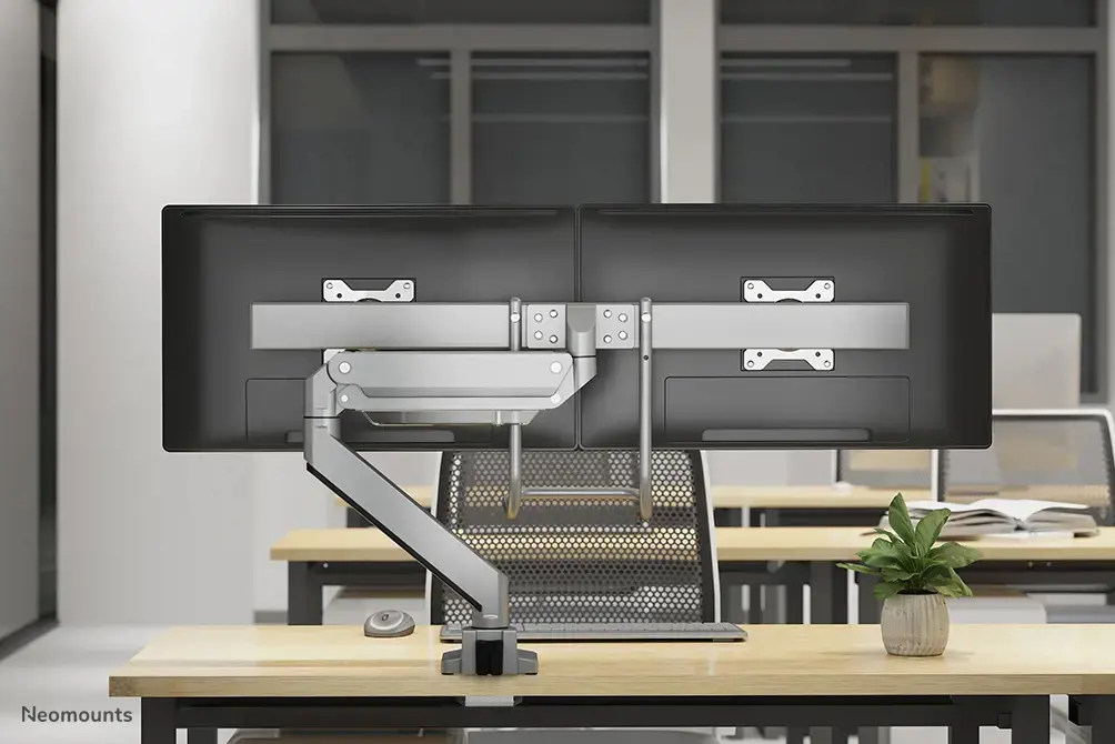 "Neomounts by Newstar Select" monitoriaus laikiklis ant stalo, tvirtinimas per laikiklį, 8 kg, 25,4 cm (10"), 81,3 cm (32"), 100 x 100 mm, sidabrinis