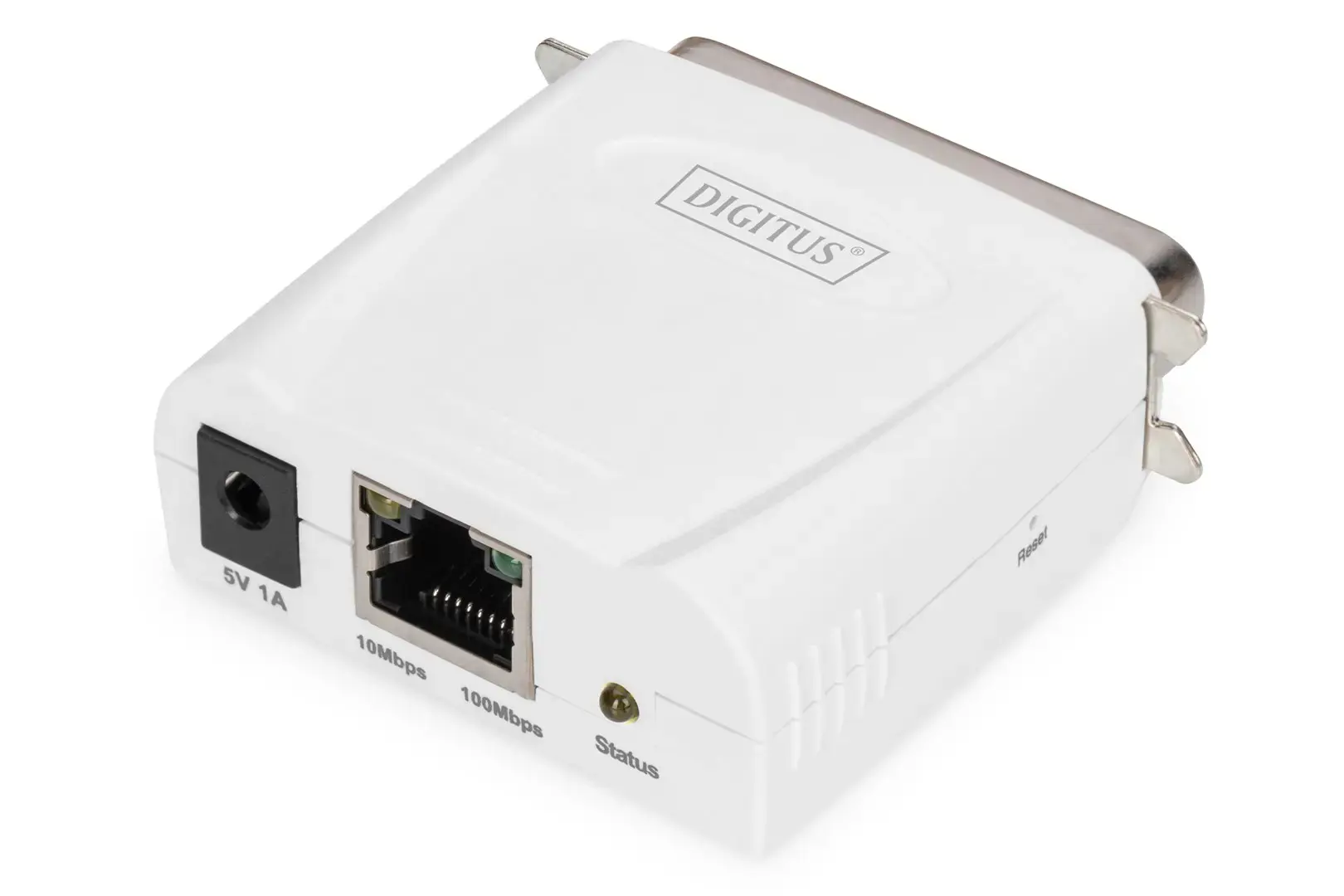 DIGITUS greitojo eterneto printserveris 1xparalelinis 1xRJ-45 su maitinimo šaltiniu