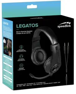 "Speedlink" ausinės Legatos PC/PS5/PS4/Xbox X/S/Switch/OLED/Lite serijos (SL-860014-BK)