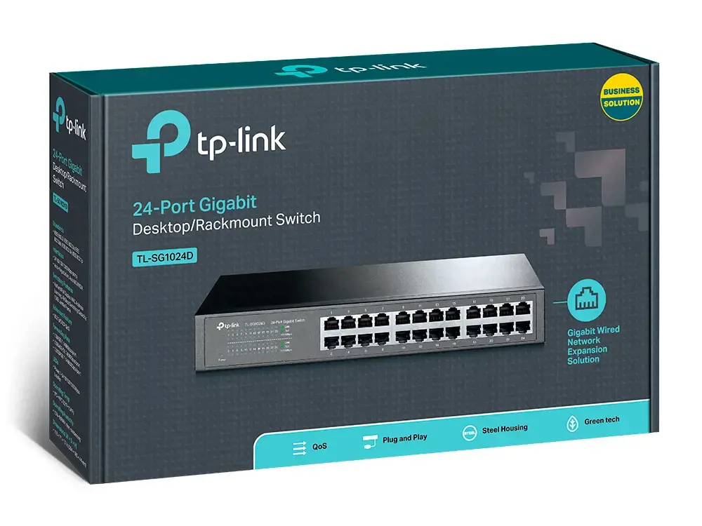 TP-LINK 24 prievadų "Gigab". ECO-Switch 19in