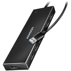 Septynių prievadų USB 3.2 Gen 1 šakotuvas su įkrovimo palaikymu. Išorinio maitinimo šaltinio jungti…