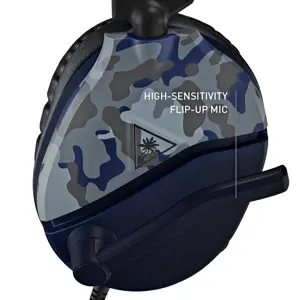 "Turtle Beach Recon 70" žaidimų ausinės "Xbox", PS5, PS4, "Switch", PC - "Camo Blue", laidinės, žaidimų, 20-20000 Hz, 485,3 g, ausinės, juodos, mėlynos, kamufliažinės