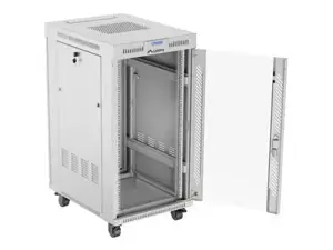 Lanberg Rack cabinet 19" free-standing 22U/600x800 (flat pack) with glass door lCD V2, grey | Lanbe…