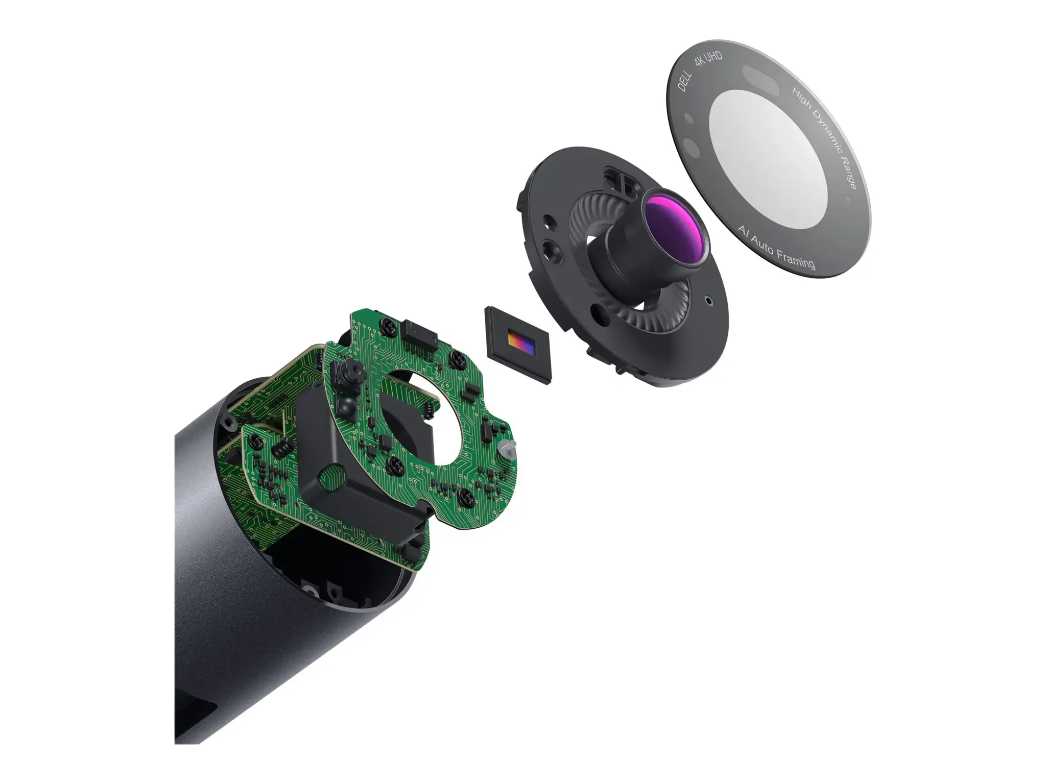 DELL "UltraSharp" internetinė kamera, 8,3 MP, 3840 x 2160 taškų, "Full HD", 60 kadrų per sekundę, 5x, USB