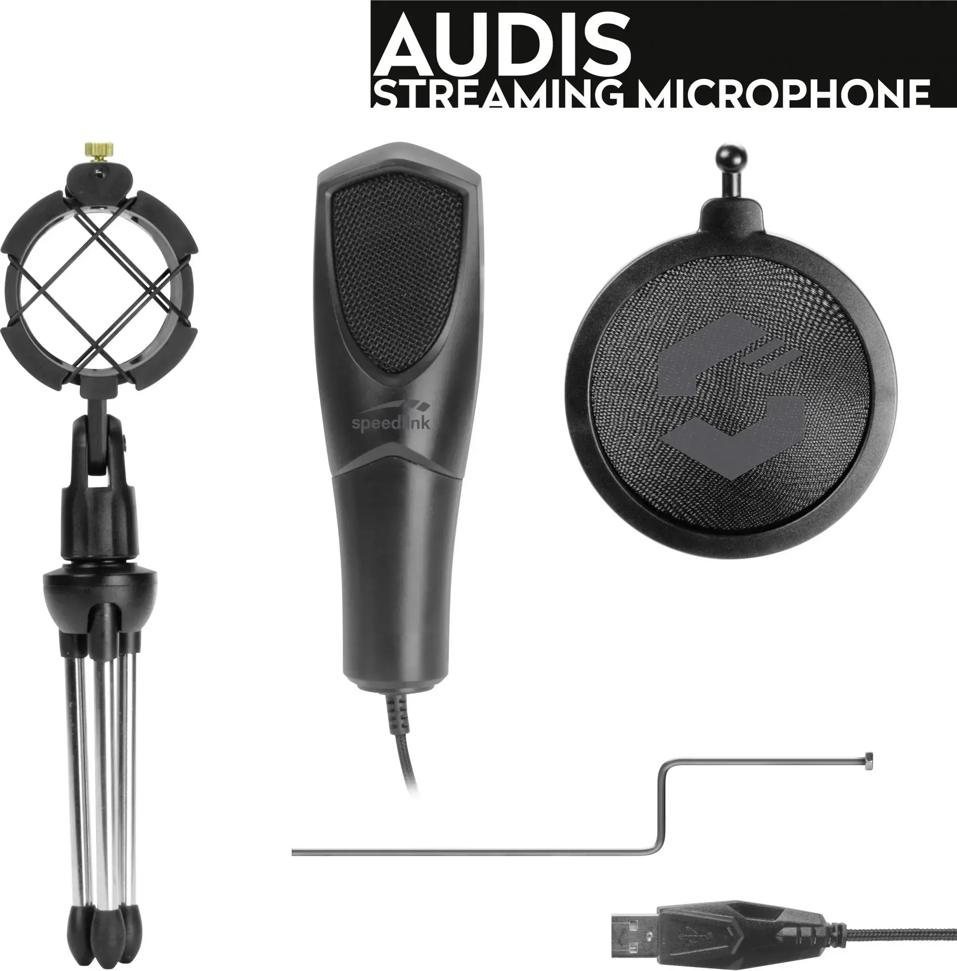 "Speedlink" mikrofonas "Audis Streaming" (SL-800012-BK)