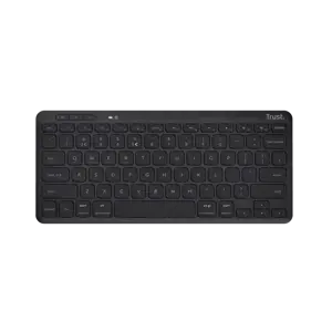 "Trust Lyra", be klavišų (80-87 %), RF belaidis + "Bluetooth", žirklinis klavišų jungiklis, QWERTY, juoda
