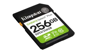 Kingston Canvas Select Plus | 256 GB | SD | Flash memory class Class 10, UHS-I, U1/U3, Video Class 10/30