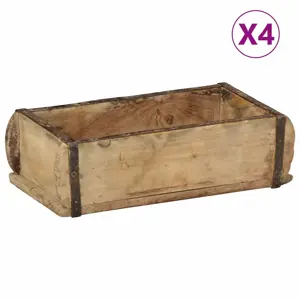 Padėklai 4 vnt 30x15x9 cm Kietas medis Atkurtas