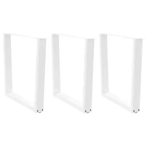 Valgomojo stalo kojelės, 3 vnt., baltos, 80x(72-73,3) cm, plienas, V formos