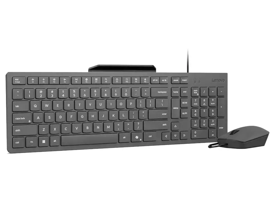 Lenovo 310 USB-A Wired Combo US English | Keyboard and Mouse Set | Wired | Mouse included | US English | Luna Grey
