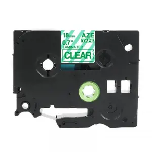 Suderinama juosta Brother Tze-146 GREEN Clear 18 mm
