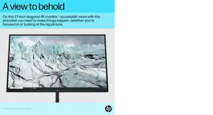 "HP E-Series E27k G5", 68,6 cm (27"), 3840 x 2160 taškų, "4K Ultra HD", 5 ms, juoda, sidabrinė