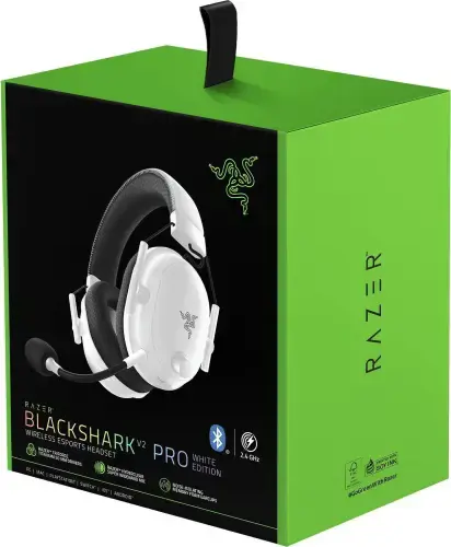"Razer BlackShark V2 Pro+" ausinės, per ausis, laidinės, baltos spalvos