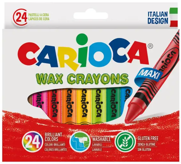 Vaškinės kreidelės CARIOCA Maxi, 24 vnt.