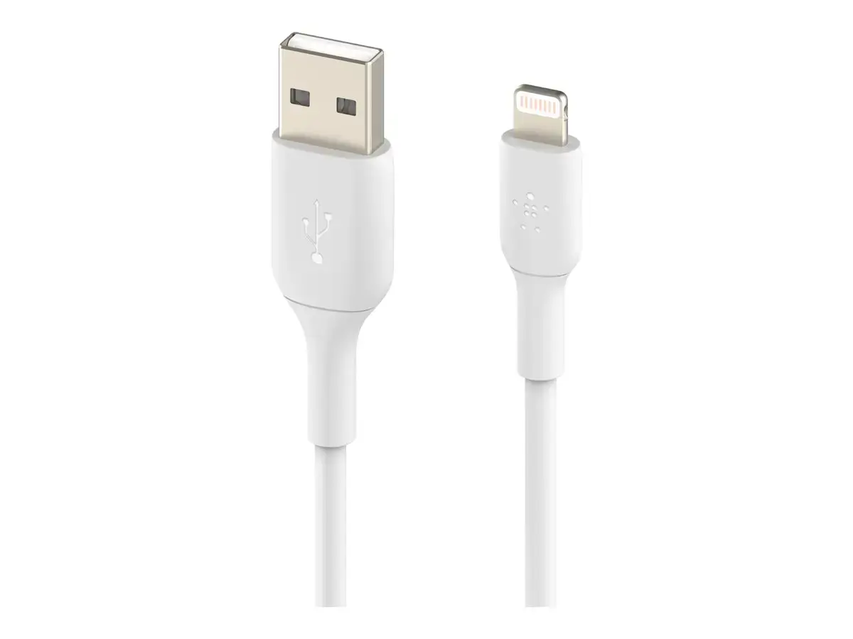 Belkin CAA001BT1MWH, 1 m, Lightning, USB A, vyriškas, vyriškas, baltas