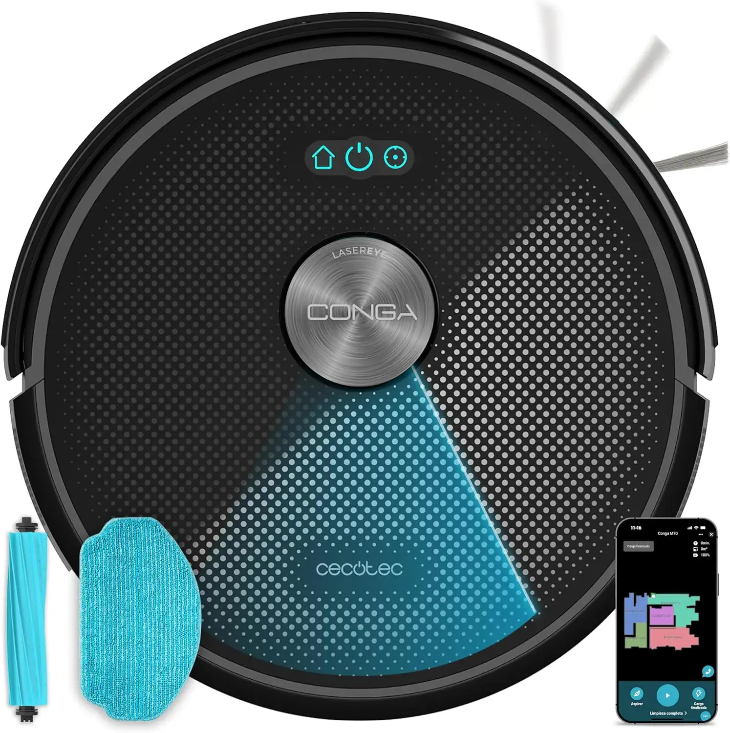 Dulkių siurblys-robotas CECOTEC Conga M70, Juoda
