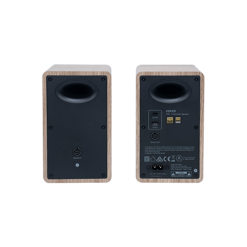 Edifier Compact Desktop 2.0 Speakers | M60 | 66 W | Bluetooth | Classic Oak | Wireless connection