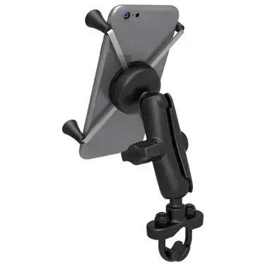 "RAM Mounts X-Grip" didelis telefono laikiklis su rankenos U formos varžtu, mobilusis telefonas / išmanusis telefonas, pasyvusis laikiklis, juodas