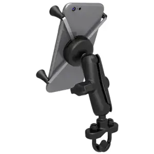 "RAM Mounts X-Grip" didelis telefono laikiklis su rankenos U formos varžtu, mobilusis telefonas / išmanusis telefonas, pasyvusis laikiklis, juodas