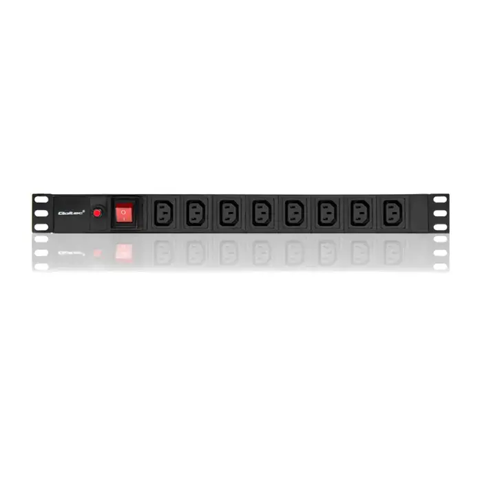 QOLTEC 53998 Apsauga nuo viršįtampių Qoltec RACK 19 1U 10A PDU 8xIEC C13 2m