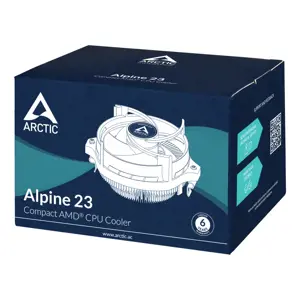 ARCTIC Alpine 23 - kompaktiškas AMD CPU aušintuvas, oro aušintuvas, 9 cm, 100 aps/min, 2000 aps/min, 0,3 sone, aliuminis, juodas