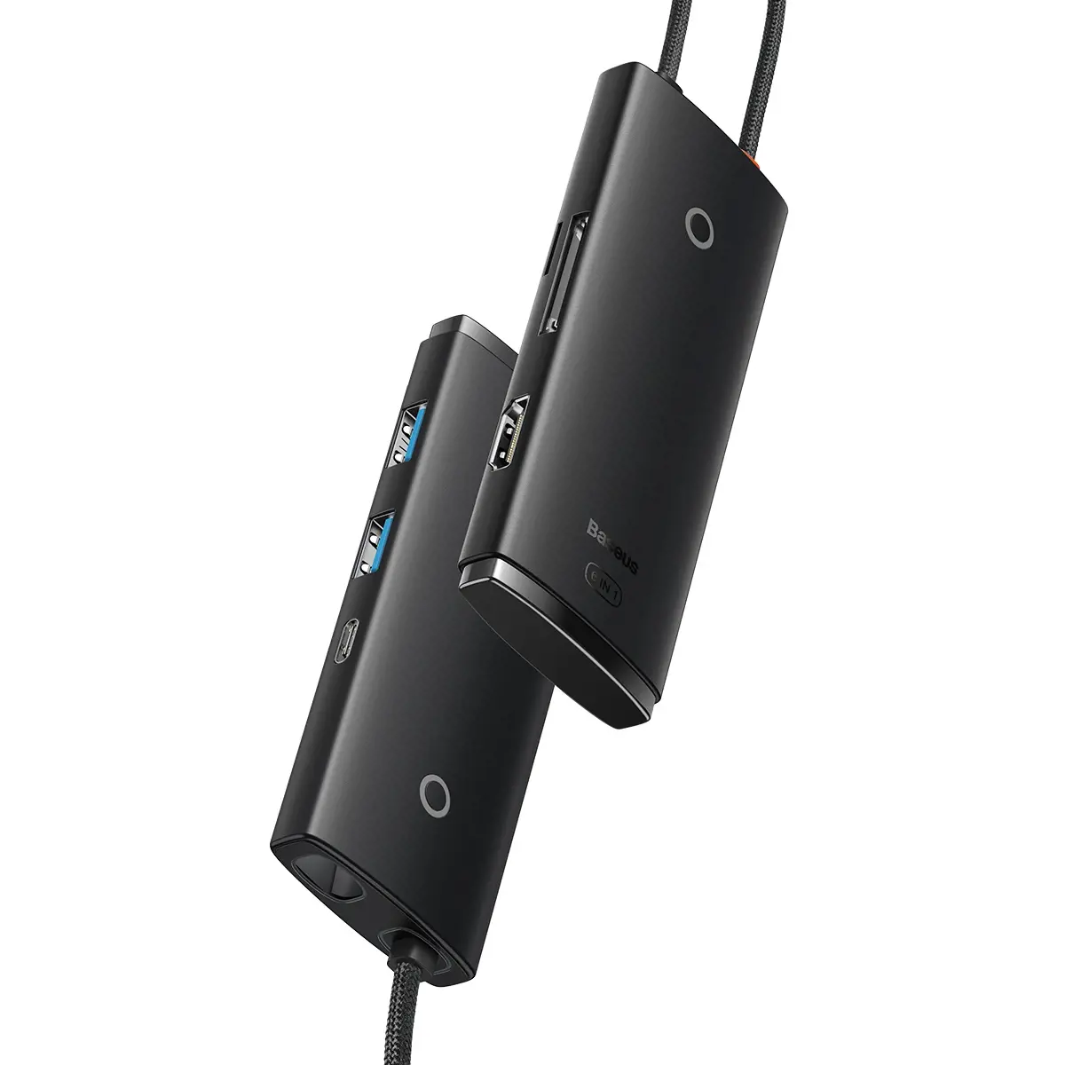 Baseus Lite Series Hub 6w1 USB-C to 2x USB 3.0 + USB-C + HDMI + SD|TF (black)